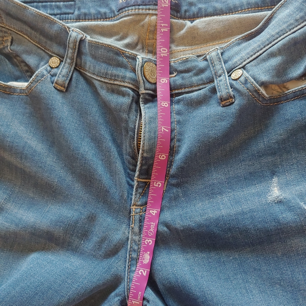 Rock & Republic Indee Boyfriend Jeans Women's 10 Destroyed Stretch Mid Rise - Picture 7 of 10